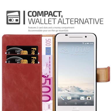 HTC ONE A9 Suojakuori Lompakkokotelo (Punainen)