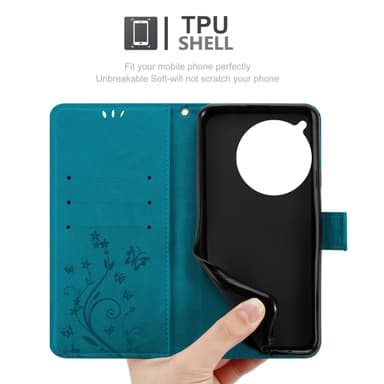 OnePlus 12R Suojakuori Lompakkokotelo (Sininen)