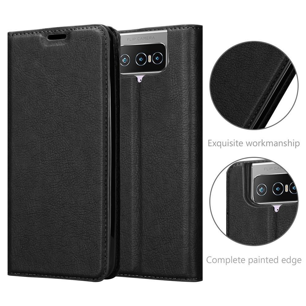 Asus ZenFone 7 Suojakuori Lompakkokotelo (Musta)
