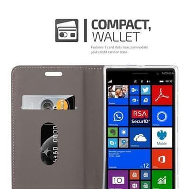 Nokia Lumia 830 Suojakuori Lompakkokotelo (harmaa)