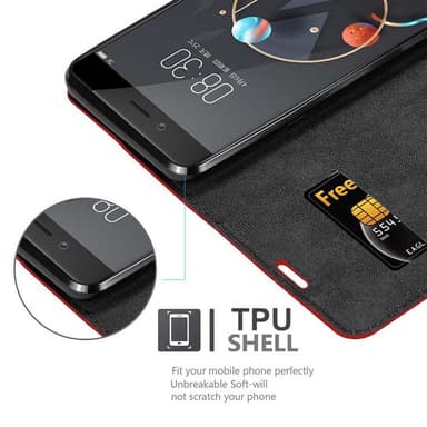 ZTE Nubia Z17 MINI Suojakuori Lompakkokotelo (Punainen)