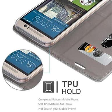 HTC ONE M9 Suojakuori Lompakkokotelo (harmaa)
