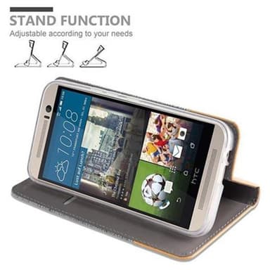 HTC ONE M9 Suojakuori Lompakkokotelo (harmaa)