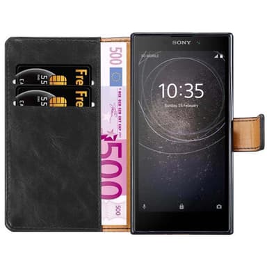 Sony Xperia L2 Suojakuori Lompakkokotelo (Musta)