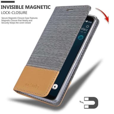 HTC Desire 12 PLUS Suojakuori Lompakkokotelo (harmaa)