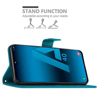 Samsung Galaxy A40 Suojakuori Lompakkokotelo (Sininen)