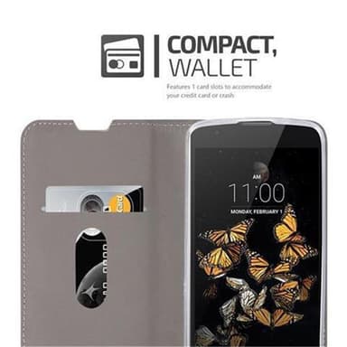 LG K8 2016 Suojakuori Lompakkokotelo (harmaa)