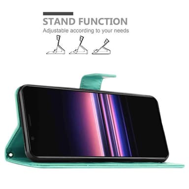 Sony Xperia 5 Suojakuori Lompakkokotelo (Turkoosi)