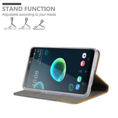 HTC Desire 12 PLUS Suojakuori Lompakkokotelo (harmaa)