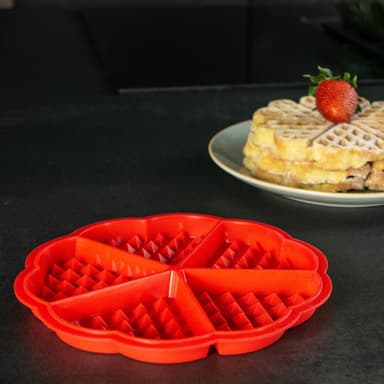 2x Silikoni vohvelimuotit leivinmuotti (punainen)