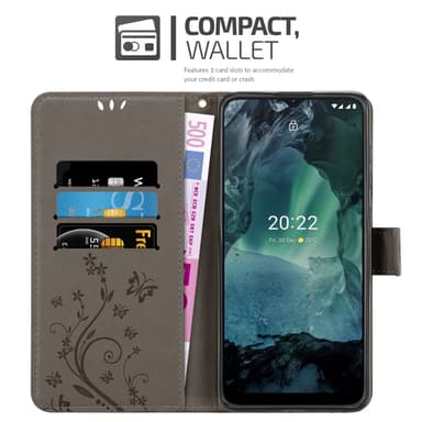 Nokia G11 / G21 Suojakuori Lompakkokotelo (harmaa)