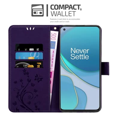 OnePlus 8T Suojakuori Lompakkokotelo (Violetti)