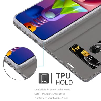 Samsung Galaxy M51 Suojakuori Lompakkokotelo (harmaa)