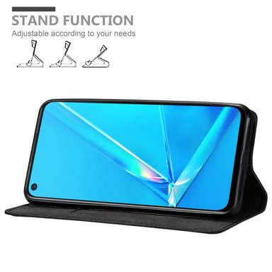 Oppo A92 Suojakuori Lompakkokotelo (Musta)