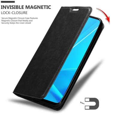Oppo A92 Suojakuori Lompakkokotelo (Musta)