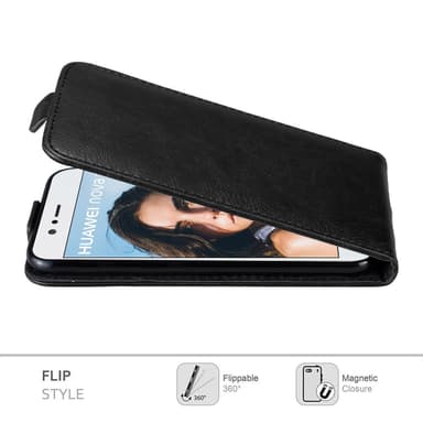 Huawei NOVA 2 Suojakuori Lompakkokotelo (Musta)