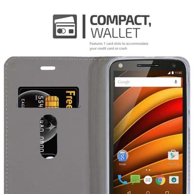 Motorola MOTO X3 Suojakuori Lompakkokotelo (harmaa)
