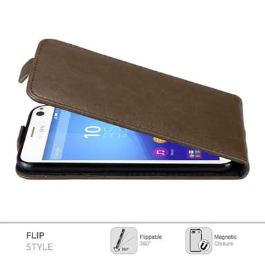 Sony Xperia C4 Suojakuori Lompakkokotelo (Ruskea)