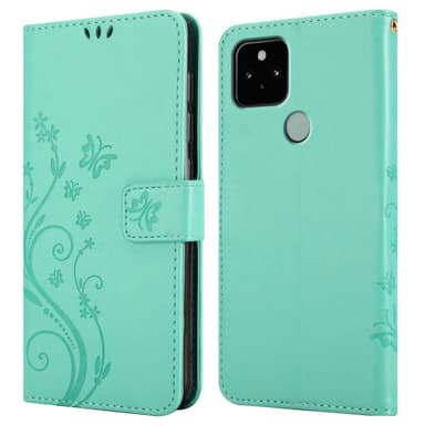 Google PIXEL 5 Suojakuori Lompakkokotelo (Turkoosi)