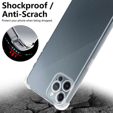 iPhone 12 PRO Suojakuori Kotelo (Läpinäkyvä)