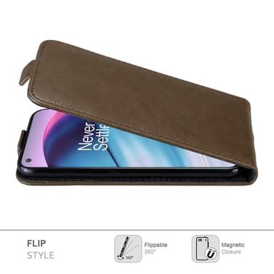 OnePlus Nord CE 5G Suojakuori Lompakkokotelo (Ruskea)