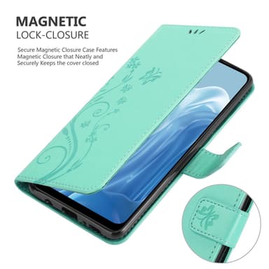 Realme 7 5G Suojakuori Lompakkokotelo (Turkoosi)