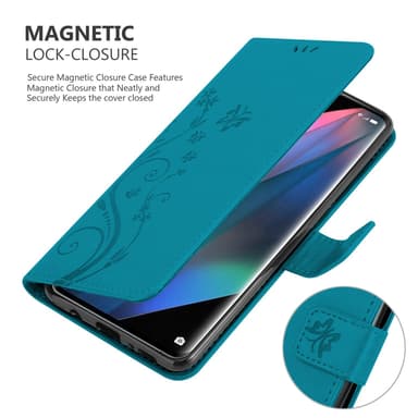 Oppo FIND X3 PRO Suojakuori Lompakkokotelo (Sininen)