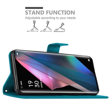 Oppo FIND X3 PRO Suojakuori Lompakkokotelo (Sininen)
