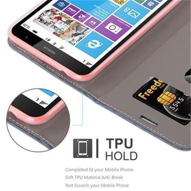 Nokia Lumia 1320 Suojakuori Lompakkokotelo (Sininen)