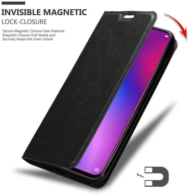 Oppo R17 Suojakuori Lompakkokotelo (Musta)