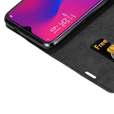 Oppo R17 Suojakuori Lompakkokotelo (Musta)
