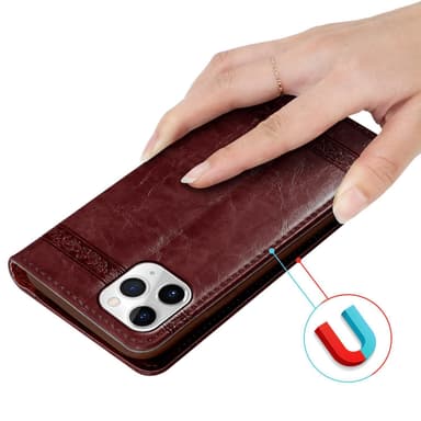iPhone 11 PRO Suojakuori Lompakkokotelo (Punainen)