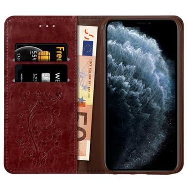 iPhone 11 PRO Suojakuori Lompakkokotelo (Punainen)