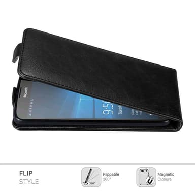 Nokia Lumia 950 XL Suojakuori Lompakkokotelo (Musta)