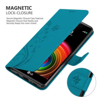LG X POWER Suojakuori Lompakkokotelo (Sininen)