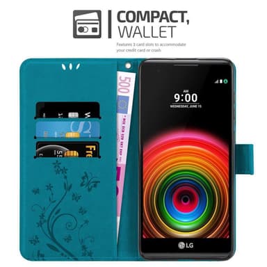 LG X POWER Suojakuori Lompakkokotelo (Sininen)