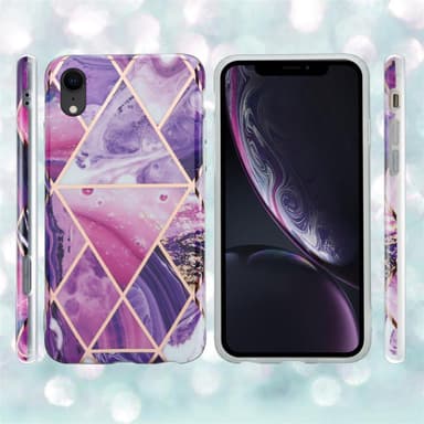 iPhone XR Suojakuori Lompakkokotelo (Violetti)