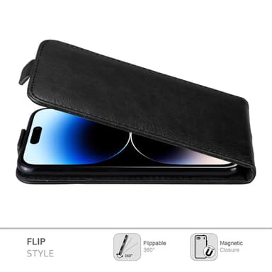 iPhone 14 PRO MAX Suojakuori Lompakkokotelo (Musta)