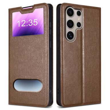 Lompakkokotelo Samsung Galaxy S24 ULTRA Case (Ruskea)