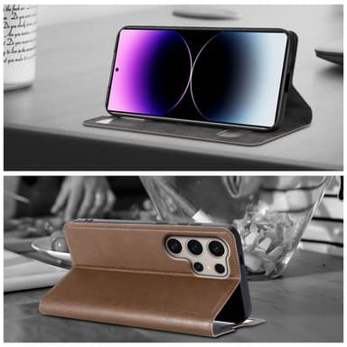 Lompakkokotelo Samsung Galaxy S24 ULTRA Case (Ruskea)