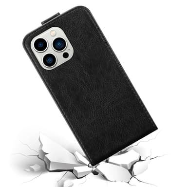 iPhone 14 PRO MAX Suojakuori Lompakkokotelo (Musta)