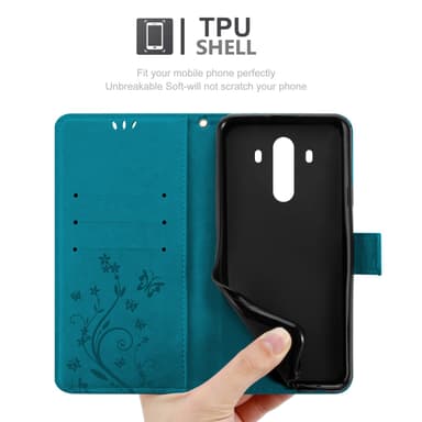 Huawei MATE 10 PRO Suojakuori Lompakkokotelo (Sininen)