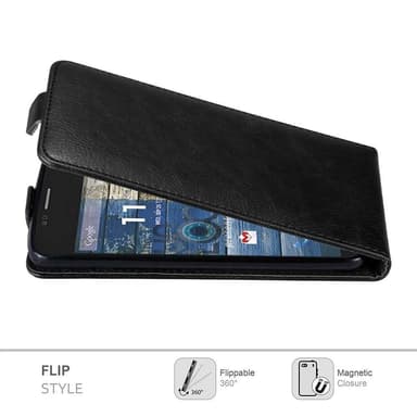 Motorola MOTO G2 Suojakuori Lompakkokotelo (Musta)