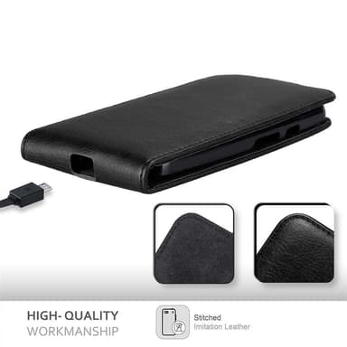 Motorola MOTO G2 Suojakuori Lompakkokotelo (Musta)