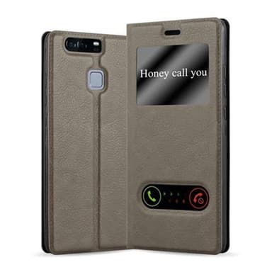 Lompakkokotelo Huawei P9 Case (Ruskea)