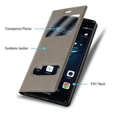 Lompakkokotelo Huawei P9 Case (Ruskea)