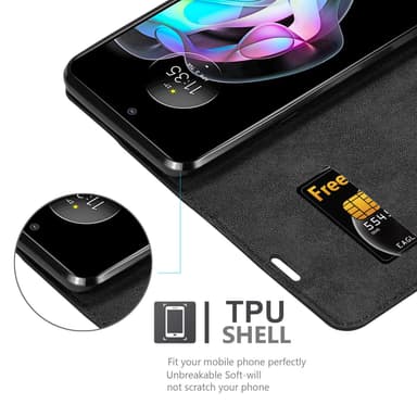 Motorola EDGE 20 Suojakuori Lompakkokotelo (Musta)