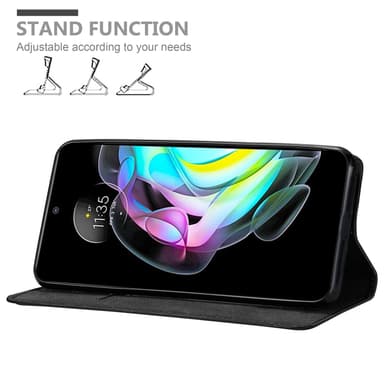 Motorola EDGE 20 Suojakuori Lompakkokotelo (Musta)