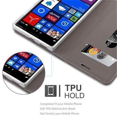 Nokia Lumia 830 Suojakuori Lompakkokotelo (harmaa)