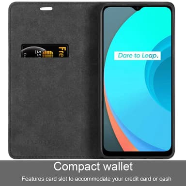 Realme C11 2020 Suojakuori Lompakkokotelo (Musta)